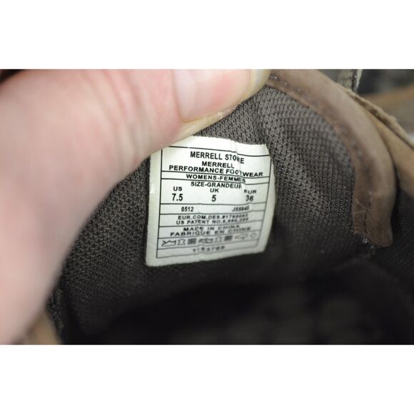 Merrell Women's 7.5 Brown Nubuck Leather Stone Lace Up Outdoor Shoes - Picture 9 of 10